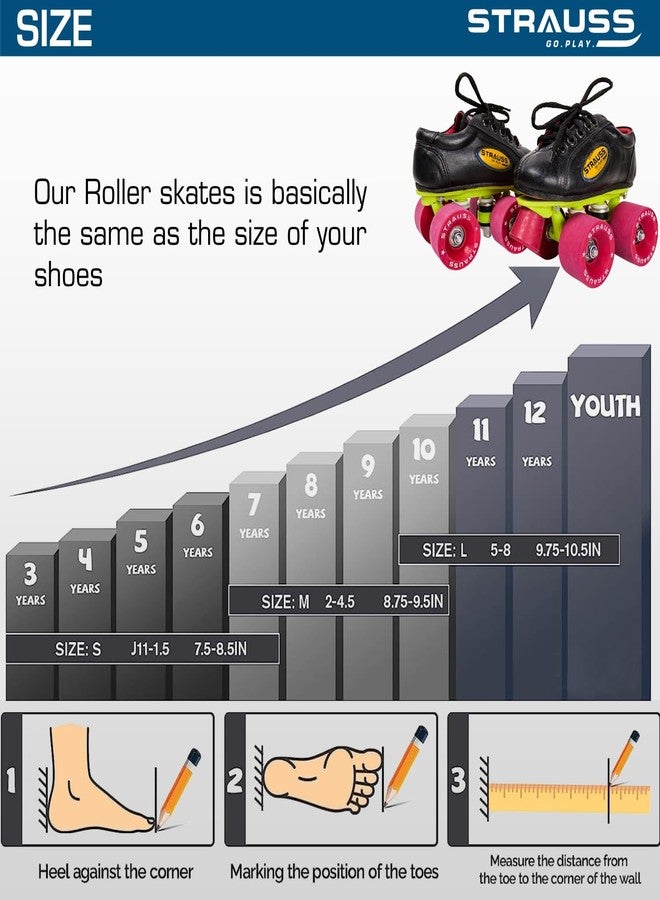 STRAUSS Gripper Skating Shoes | Fixed Body Roller Skates | Shoe Skate With Rubber Wheel |Ideal For Boys, Girls and Kids |Suitable For All Skill Level | Ideal For Kids (10-11 Years) ,Size-3, (Red/Black) - Image 4